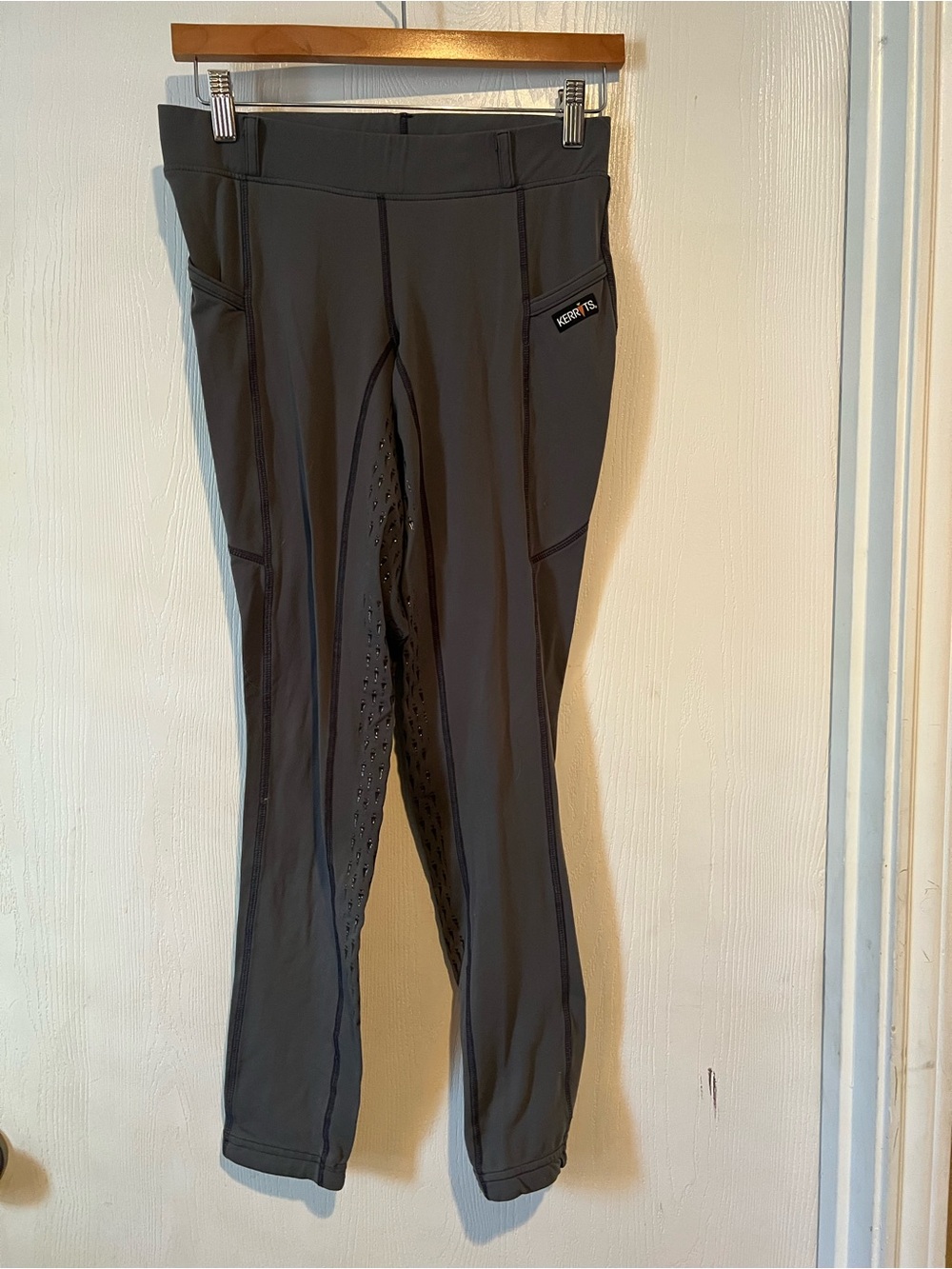 Kerrits Gray Full Seat Grip Equestrian Riding Performance Breeches Women Sz M